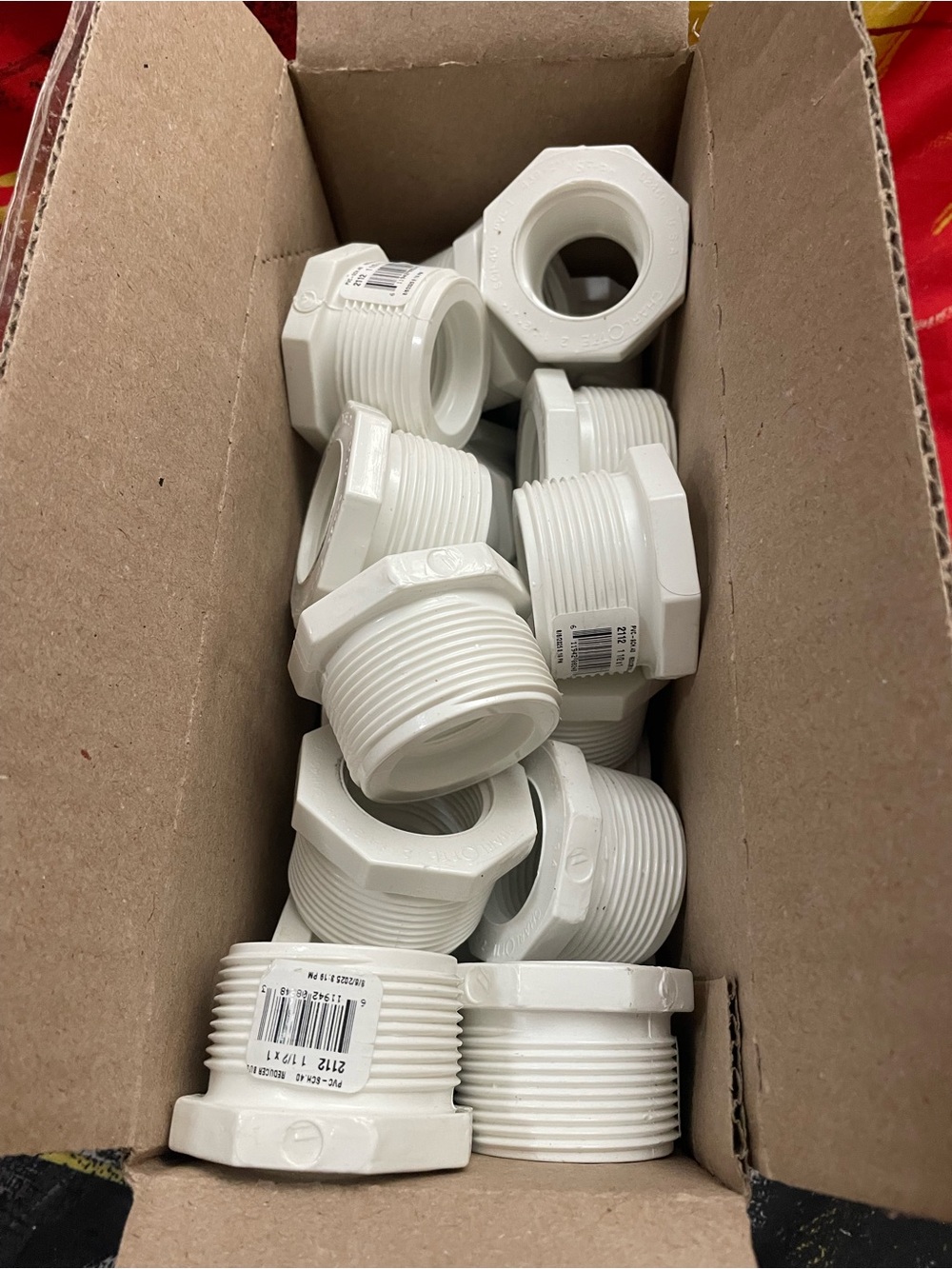 Lot of 25 Charlotte PVC Schedule 40 Pressure Reducer Bushings 1 1/2”x 1” NEW